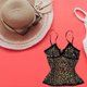 thumbnail image 4 of Animal Pattern Elastic Ribbed Bralette Stretchy Casual Vest Summer Fashion Tops Spaghetti Strap Camisole Casual Crop Top Sling L, 4 of 4
