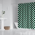 thumbnail image 2 of Black and Mint Green Checkerboard Pattern Shower Curtain 72"x72" ,Bathroom Decorative Shower Curtains Set with 12 Hooks,Modern Waterproof Washable Shower Curtain, 2 of 6