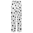 thumbnail image 5 of Messy Black Dots On White Background Winter Female Pants Flannel High Waist Women Pants Lady Warm Straight Leg Plush Trousers, 5 of 7