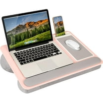 Home Office Pro Lap Desk with Wrist Rest, Mouse Pad, and Phone Holder - Pink - Fits up to 15.6 Inch Laptops