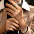 thumbnail image 1 of Guantes de invierno para hombre y mujer, de gamuza, forrados con vellón, cálidos, para ciclismo, otoño e invierno, bonitos guantes de cuero con pantalla táctil, impermeables, con dedos abiertos, 1 of 5