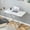 White+Silver, variant on Modern Minimalist Lift Table with 0.8 inch Thick Desktop, Wood Folding Coffee Table with Hidden Wheels and X-Shape Metal Leg, Multifunctional Center Table for Bedroom, Apartment, White Sliver