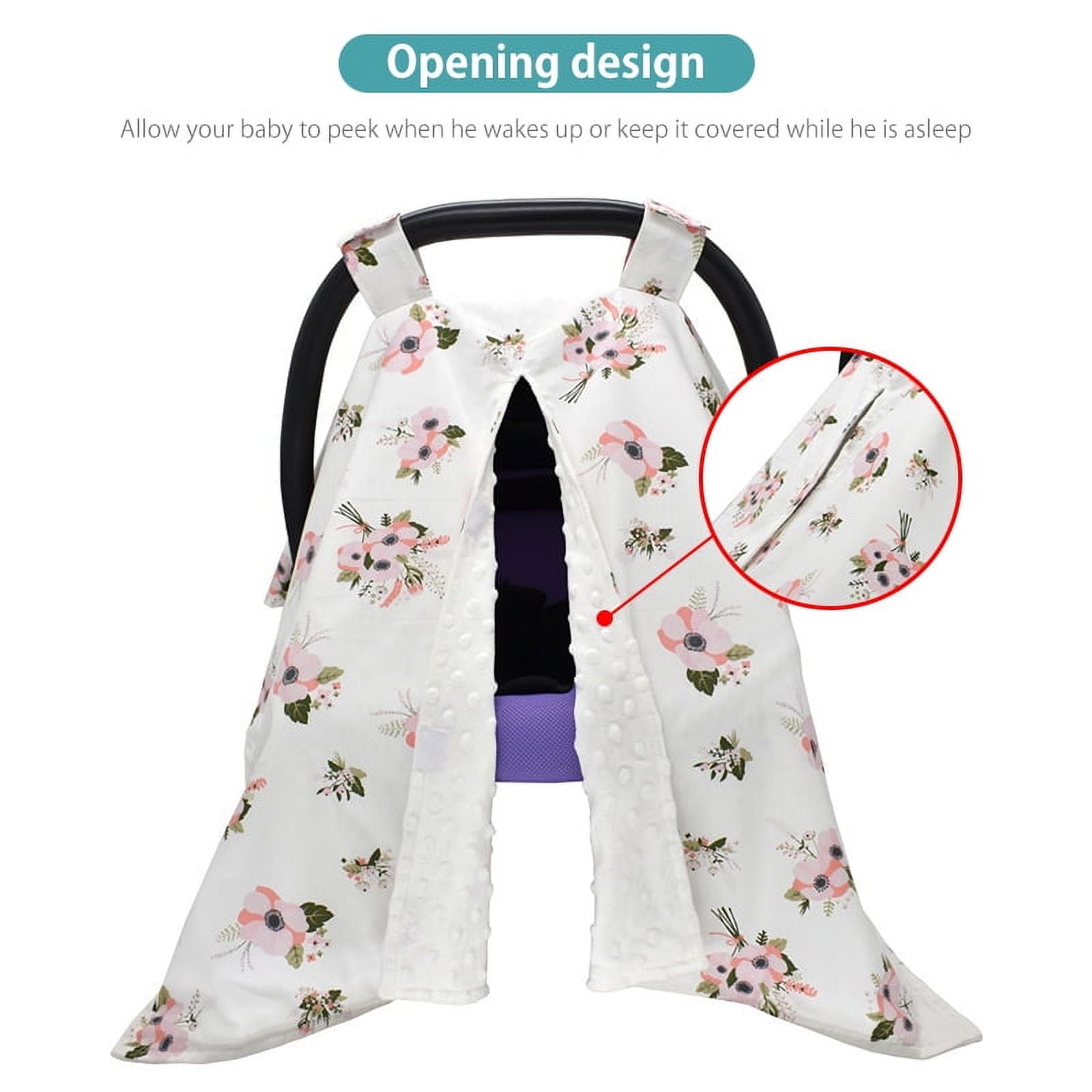 LNKOO Premium Carseat Canopy Cover with Peekaboo Opening, Nursing Cover Baby Car Cotton Canopy | Infant Car Seat Canopy Nursing Carseat Cover for Boy Girl Baby Shower Gift for Breastfeeding
