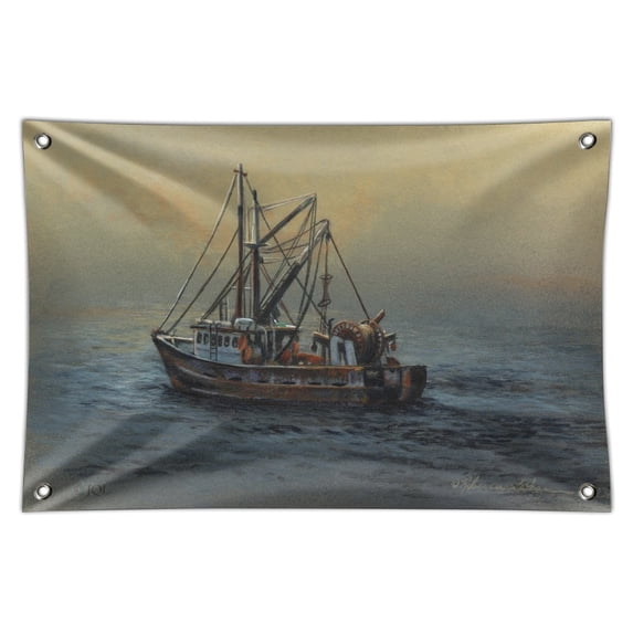 Fishing Boat Ocean Mist Home Business Office Sign