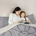thumbnail image 5 of jejeloiu Modern Abstract Geometric Twin Comforter Sets,Gray Black Bedding Set For Girls Teens Reversible 2pcs, 5 of 8