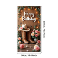 thumbnail image 2 of Floral Decor Banner Western Cowboy Wooden Background for Birthday Party Celebration Event, 2 of 7