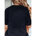 thumbnail image 2 of Chica con corazón abraza a un perro, "Mi perro es mi Valentín", "El perro es el mejor amigo del hombre", camiseta estampada de San Valentín, top informal de cuello redondo y manga corta, estilo primav, 2 of 6