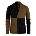 thumbnail image 3 of MAWCLOS Mens Outwear Open Front Cardigan Sweater Long Sleeve Sweaters Knitted Outdoor Color Block Cardigans Black XXL, 3 of 6