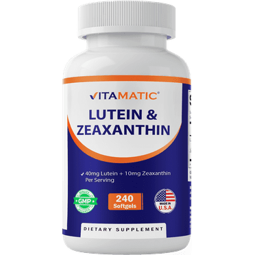 Vitamatic Lutein 40mg with Zeaxanthin 10mg, Eye Health Support Supplement, 240 Softgels