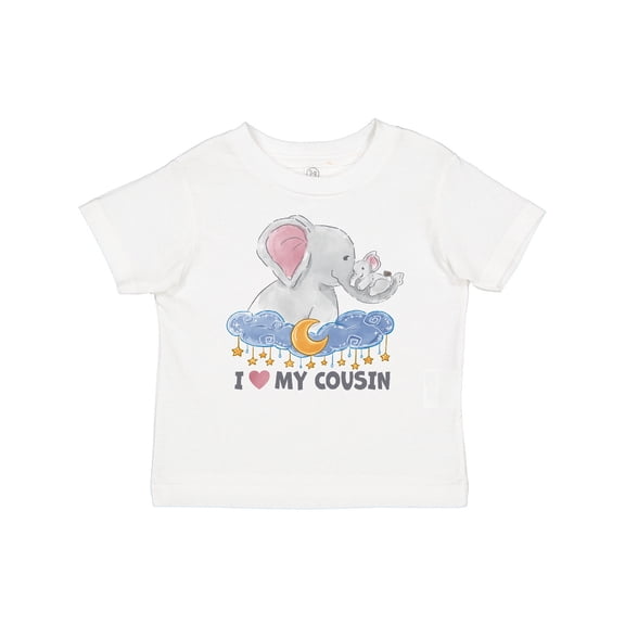Inktastic I Love My Cousin Cute Elephants with Moon and Stars Boys or Girls Baby T-Shirt