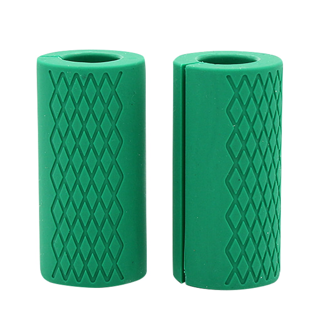1 Pair Barbell Bar Dumbbell Kettlebell Fat Grips Silicone Thick Handle Pads 