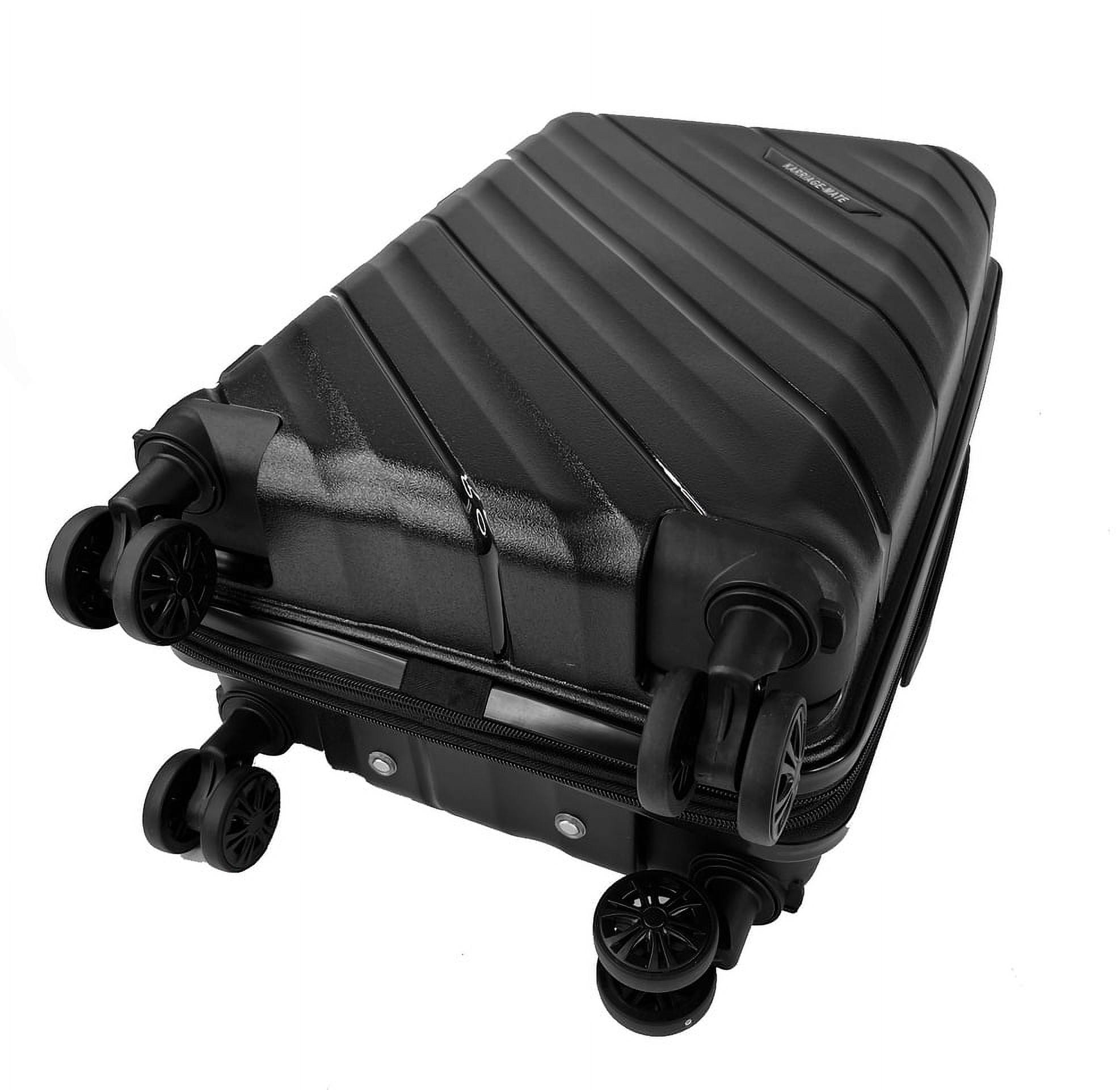 K-Cliffs Carry-On Suitcase Expandable Spinner 20" Lightweight Hand Carry Hardside Travel Luggage with 360° Dual Wheels Black