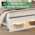 thumbnail image 3 of VanAcc Farmhouse King Size Bed Frame with Storage Bookcase Headboard and Footboard, Storage Wood Platform Bed Frame with Wood Slats Support, White, 3 of 6