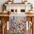 thumbnail image 2 of Table Runner 72 Inches Long for Kitchen Dining, Watercolor Floral Dresser Scarf Farmhouse, Dining Table Decorations for Wedding/Parties, Spring Daisy Lily Lavender Garden Beige 18 x 72 In, 2 of 8