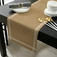 thumbnail image 3 of Pure Khaki Cotton Linen Small Table Runner 13 x 60 inch Simple Solid Color Non-slip Rectangular Dining Table Decor for Wedding Party Holiday Dinner, 3 of 8