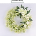 thumbnail image 4 of Simulation Flowers White Rose Wreath Wedding Scene Decoration Outdoor Patio Hanging Ornaments, 4 of 8
