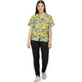 thumbnail image 6 of Stylore Womens Hawaiian Shirt Short Sleeve Blouse Funky Sun Flower Turquoise 3XL, 6 of 7