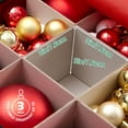 thumbnail image 4 of PayUSD Christmas Ornament Storage Box with Dual Zipper Closure Box Contributes Slots for 64 Holiday Ornaments 3-Inch, Xmas Decorations Accessories, Red, 4 of 8