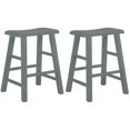 thumbnail image 3 of eHemco Heavy-Duty Saddle Seat Kitchen Counter Height Barstools, 24 Inches, Gray, Set of 2, 3 of 4