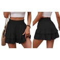 thumbnail image 3 of Women'S High Waist Ruffle Mini Skirt Tiered Short Skirt with Shorts Underneath, 3 of 7