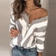 thumbnail image 2 of Suéteres para mujer Suéter informal Empalme Blusa de cobertura Suéter suelto Manga larga Cremallera Tops Suéter Odeerbi ODB-3, 2 of 7