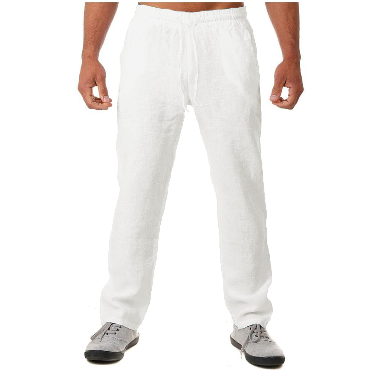 Mens Fleece Lined Pants with Zipper Mens Casual Loose Solid Half Waist  Fashion Pockets Long Pants Sweat Pants Slim Fit Running Fitness Pants   Walmartcom