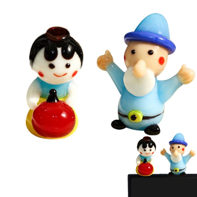 2 piezas de esculturas en miniatura de vidrio soplado a mano, adornos de vidrio, regalos, decoración, figuras coleccionables para jardines