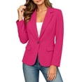 thumbnail image 2 of Women's Blazer Business Casual Lightweight Suit - Long Sleeve Slim Fit Work Office Jacket with Pockets Hot Pink M, 2 of 7