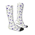 thumbnail image 3 of Fotbe Purple Chicory print Women's Men's Novelty Crew Socks Cotton Socks Knee High Socks for Walking,Running,Nurses,Pregnancy, 3 of 9