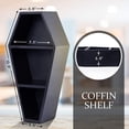 thumbnail image 5 of Manny's Mysterious Oddities Black Coffin Shelf - Spooky Gothic Decor for the Home-Floating Wooden Shelf for Wall or Table Top, 5 of 6