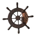 thumbnail image 1 of Adorno colgante de pared con volante de barco de madera, versátil, 22,5 x 22,5 cm, para decoración de interiores de cocina, con temática marina, 1 of 9