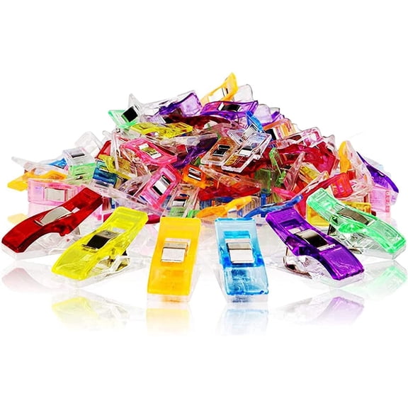 Gixusil 100 Pack of Multipurpose Sewing Clips and Quilting Clips,Plastic Multicolour Clips and Fabric Clips for Sewing Quilting Crafting Hanging, Extremely Durable Clips for All Kinds of Crafts
