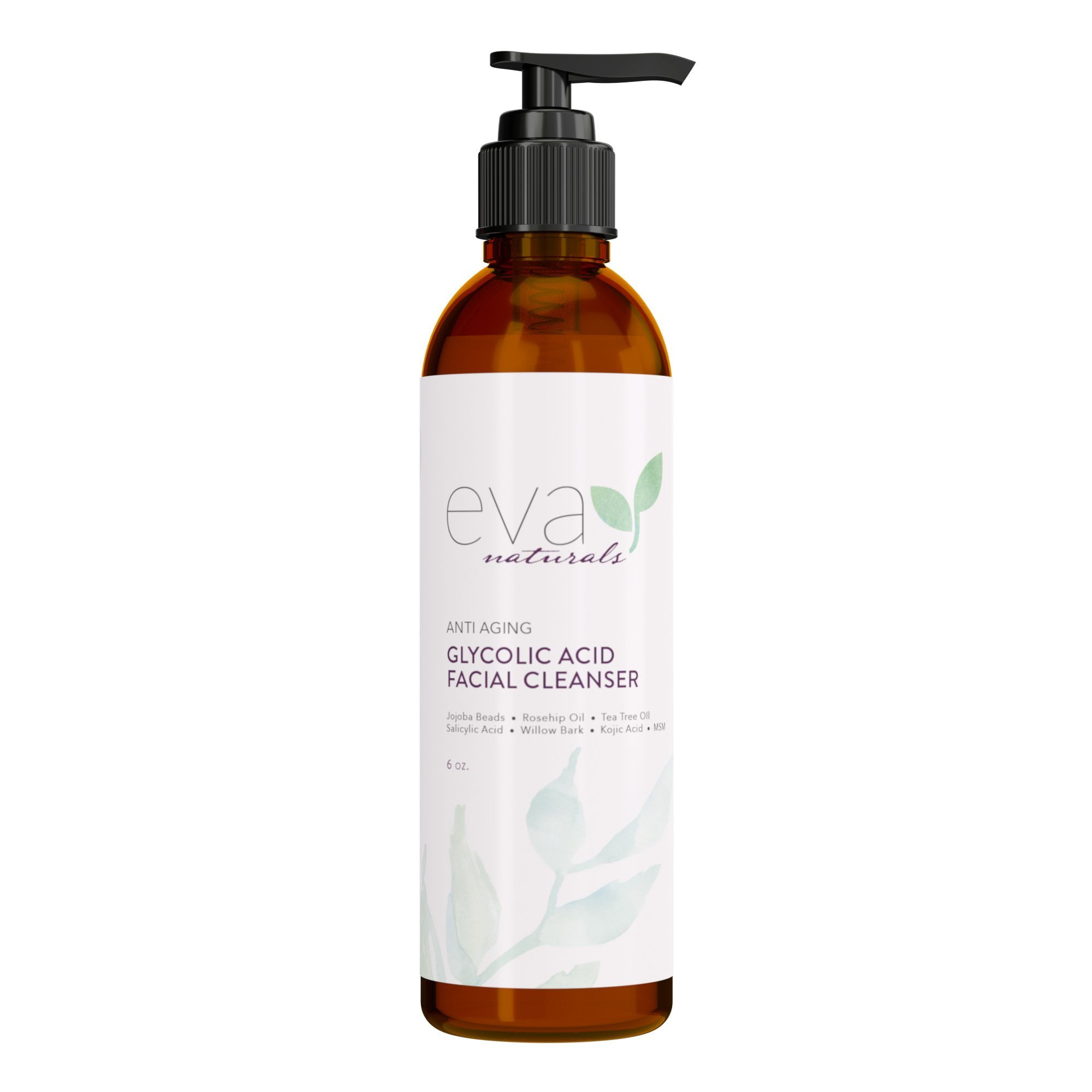 Eva Naturals AntiAging Glycolic Acid Cleanser (6 oz) Acne Treatment