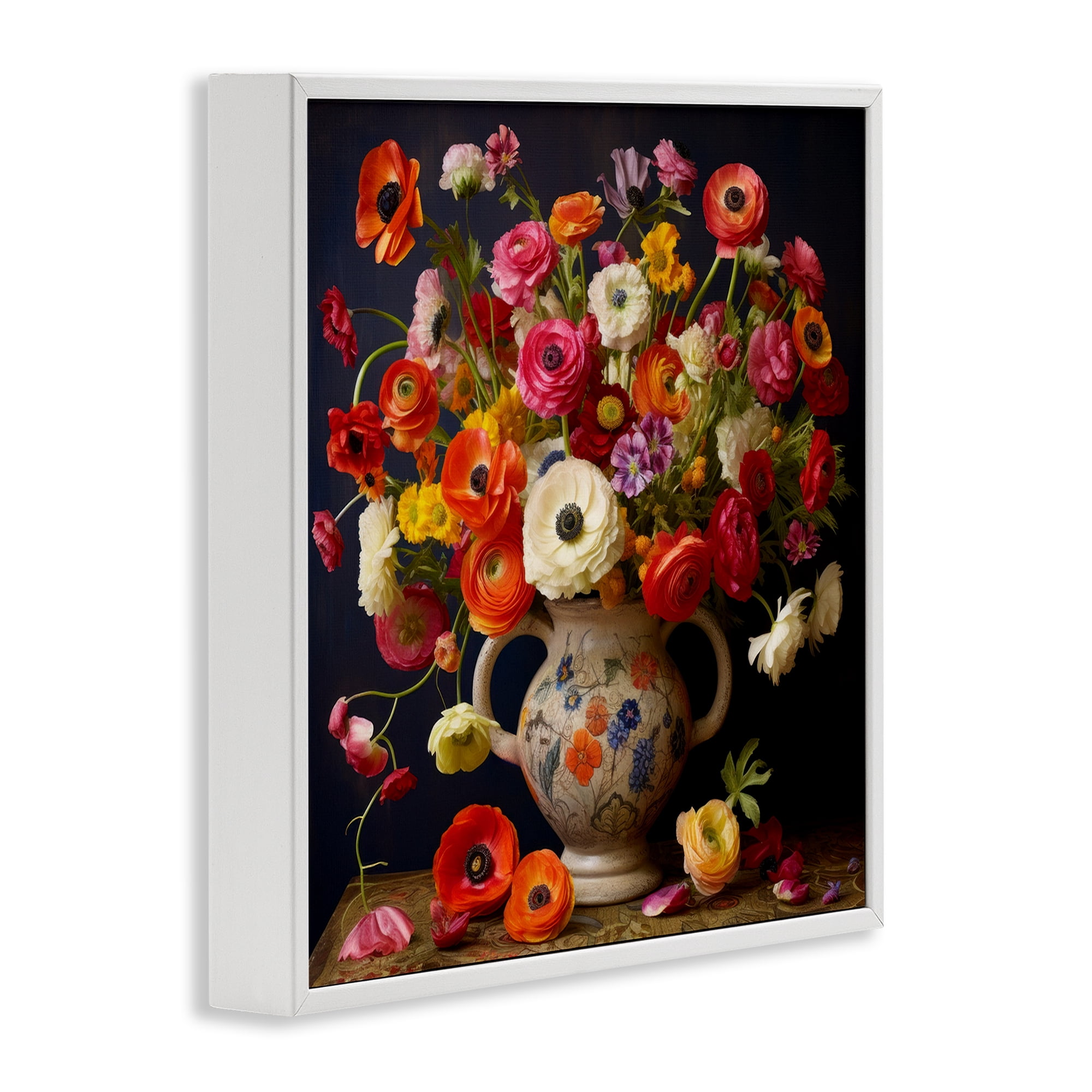 Stupell Industries Harmonious Bouquet Composition White Framed Giclee Art, design by Lazar Studio