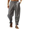 thumbnail image 3 of Men's Elastic Solid Cotton Casual Pants Loose Breathable Comfort Fit, 3 of 5