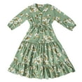 thumbnail image 2 of YunPes Girls Floral Dress Spring Summer and Autumn Long Sleeve Waist Middle and Large Children Cute Comfortable Long Dress Casual Dress, 2 of 9
