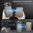 thumbnail image 3 of AutSpace Funda para Apple iPhone 17 Pro Max, Bloqueo RFID, Cuero PU, Compatible con MagSafe, Billetera Desmontable 2 en 1 con Tarjetero, Soporte, Cubierta Protectora Magnética, Gris, para iPhone 17 P, 3 of 10