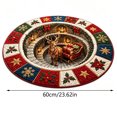 thumbnail image 3 of 3D Christmas Optical Illusion Round Rug, Reindeer Fire Pit Spiral Stair Visual Trap Floor Mat for Living Room, Entryway, Bedroom and Holiday Home Decor, 23.62 Inch, 3 of 7