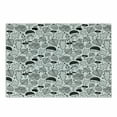 thumbnail image 1 of Hedgehog Cutting Board, Ecological Nature Elements Woodland Pattern Black and White Doodle Composition, Decorative Tempered Glass Cutting and Serving Board, Small Size, Black White, by Ambesonne, 1 of 1