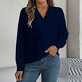 thumbnail image 5 of Long Sleeve Shirts for Women Dressy Blouses Casual Layering V-Neck Pullover Office Work Tunic Top, 5 of 7
