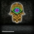 thumbnail image 3 of Glowneon Hamesh Bend Pattern Neon Sign, Hamesh Eye Illuminati Decor Sign, Hand Of Fatima Led Sign, 3 of 4