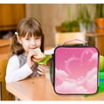 thumbnail image 6 of Insulated Square Lunch Bag with Side Mesh Pocket Fashion Lunch Box Reusable Lunch Tote 10.5" x9.5" x3.5" Clouds and Pink Heart Shape, 6 of 6