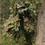 Veecome Maple Leaf Camo Ghillie Suit 2-Piece Hooded Training Uniform Forest Hunting Clothes
