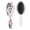 White-592, variant on Floral and Hummingbird Illustration Hair Brush, Rustic Farmhouse Style Detangler with Botanical Garden Print