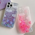 thumbnail image 5 of Compatible with iPhone 15 Pro Max Quicksand Light up Case Glow in The Dark Liquid Fluorescent Floating Waterfall Floral Tulip Case Women Girly Soft TPU Luminous Shockproof Phone Cover, Purple, 5 of 7