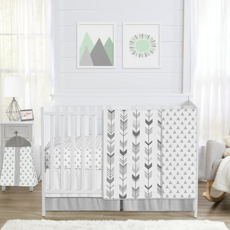 UPC: 0846480052876 | Mod Arrow Grey and White 4 Piece Crib Bedding Collection