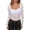 White, variant on Women's Square Neck Long Sleeve Sheer Lace Corset Top Fitted Cropped Casual Blouse,XL