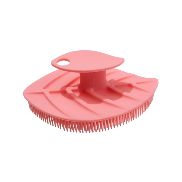 Cepillo exfoliante corporal, masajeador para el cuero cabelludo, cepillo para el cabello, champú para el cabello, cepillo para ducha Rosa