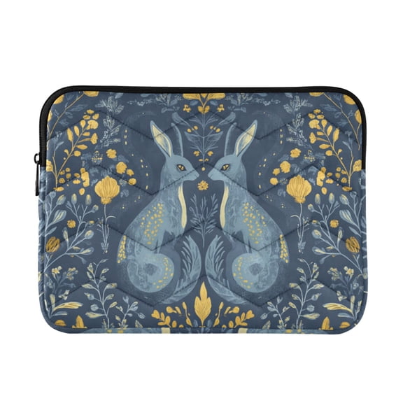 FORMRS 13-13.3 inch Laptop Sleeve Case Soft Carrying Quilted Computer Bag Cover, Yellow Forest Pattern