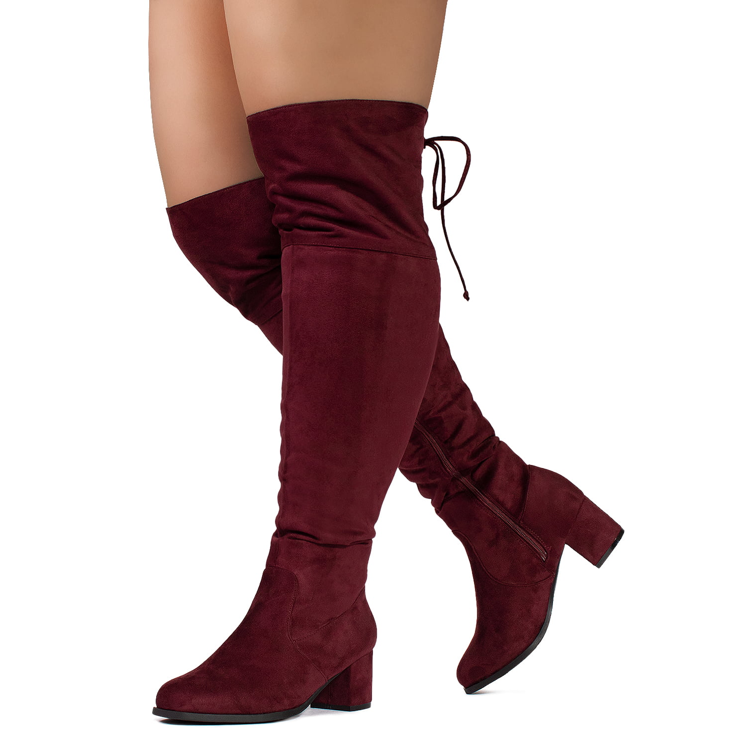 Room Of Fashion "Wide Calf & Wide Width" Women's Chunky Heel Over The Knee Boots Plus Size